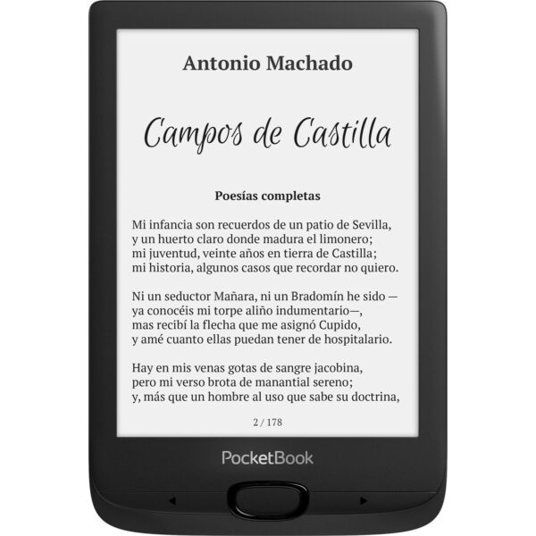 Libro electronico pocketbook basic lux 3 ereader 6pulgadas 8 gb ink wifi negro