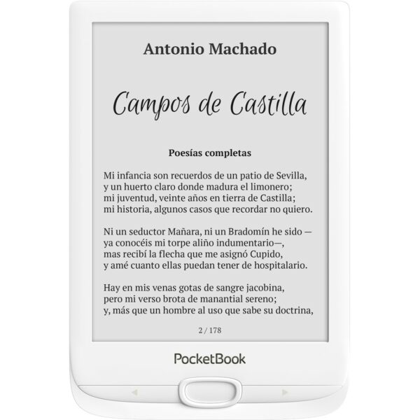 Pocketbook basic lux 3 ereader 6pulgadas 8 gb ink wifi blanco