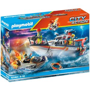Playmobil rescate maritimo : operacion lucha contra incendios con yate