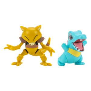 Pack de 2 figuras jazwares pokemon batalla totodile & abra 5 cm