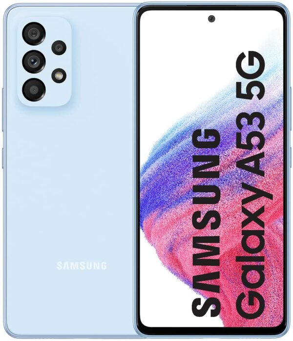 Telefono movil smartphone samsung galaxy a53 6.5pulgadas light blue 5g - 128gb rom - 6gb ram - 64+12+5+5 mpx - 32mpx - 5000 mah - dualsim