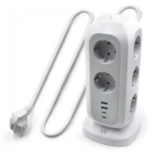 Regleta ewent 11 tomas shucko 16 2 puertos usb 2 puertos usb tipo c