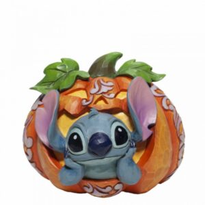 Figura enesco disney lilo & stitch - stitch en calabaza