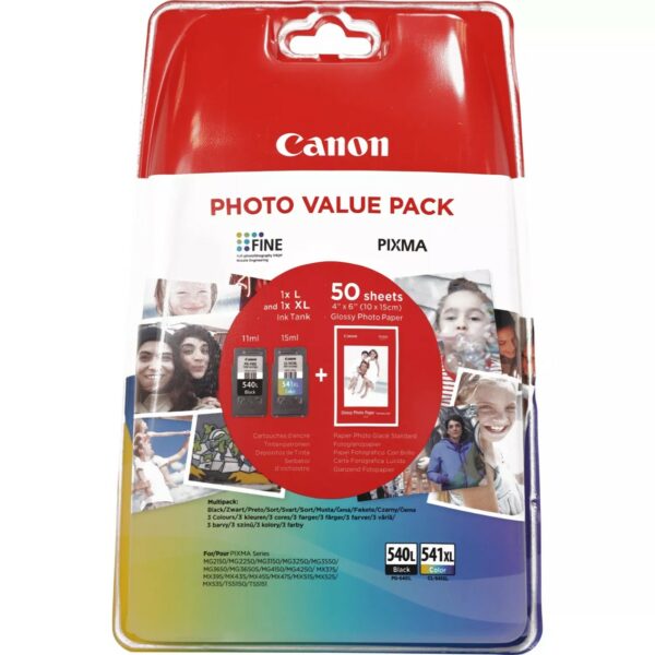 Multipack canon pg - 540l - cl - 541xl + papel fotografico