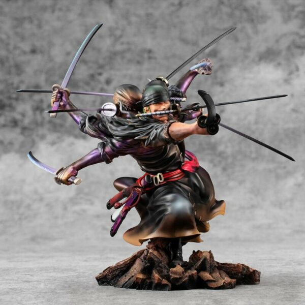 Figura megahouse one piece maximum portrait of pirate demon spirit kyuutou ryuu zoro espectacular edition