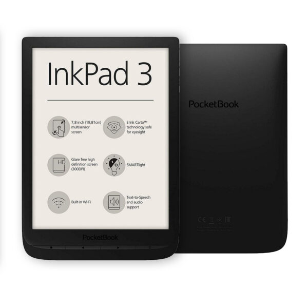 Pocketbook inkpad 3 ereader 7.8pulgadas 8gb negro + funda negra gratis