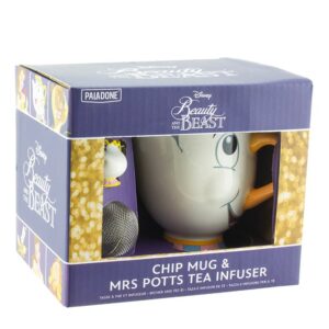 Set taza chip + infusionador de té sra. potts paladone la bella y la bestia