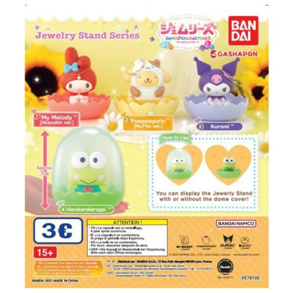 Set gashapon figuras bandai lote 40 articulos sanrio characters gemries 6 jewelry stand series