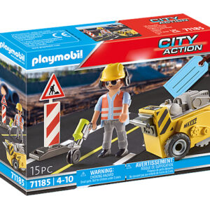 Playmobil playmo - friends trabajador de la construccion con cortador de bordes