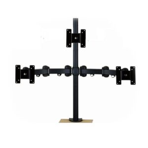 Soporte triple horizontal para pantalla tv y monitor phoenix hasta 6kg cada pantalla - monitor ajustable - movimiento completo - con fijacion negro