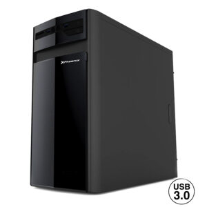 Caja ordenador semitorre micro atx oem phcajamicroatx3 1* 3.0 usb 1* 2.0 usb sin fuente black glossy negro brillante
