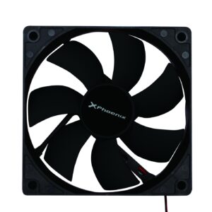 Ventilador auxiliar phoenix phcoolerfan8 8cm - 3 a 4 pines - 2000rpm - 7 aspas - silencioso - color negro
