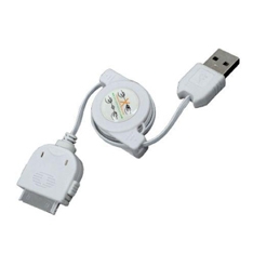 Cable de carga y sincronizacion phoenix retractil para dispositivos apple iphone 4 - ipad - ipod 1m blanco