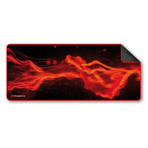 Alfombrilla phoenix phfactorpad - xl gaming para mouse raton y teclado tamaño xl 900 x 380 x 3 mm silicona suave antideslizante rojo y negro