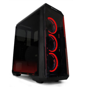 Caja ordenador gaming phoenix freya red edition atx mini - atx micro - atx - cristal templado frotal y lateral - filtros antipolvo - incluye 3 ventiladores rojos con leds dobles