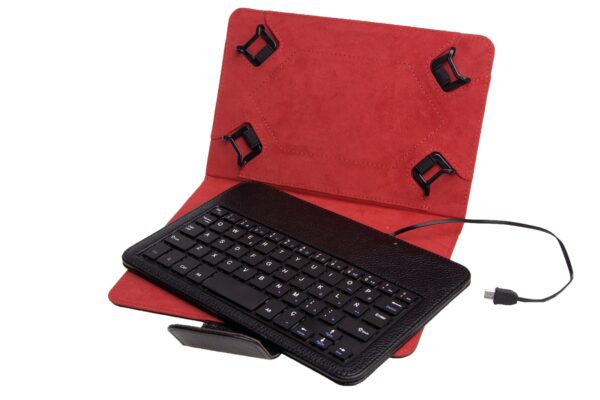 Funda universal + teclado con cable phoenix para tablet - ebook 7 - 8'' negra micro usb