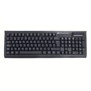 Teclado qwerty español phoenix phkeysmartcard con cable usb - lector de tarjeta chip integrado inteligente dni smart card valido para windows negro