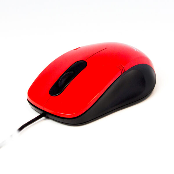 Ratón óptico m355 con scroll y cable rojo
