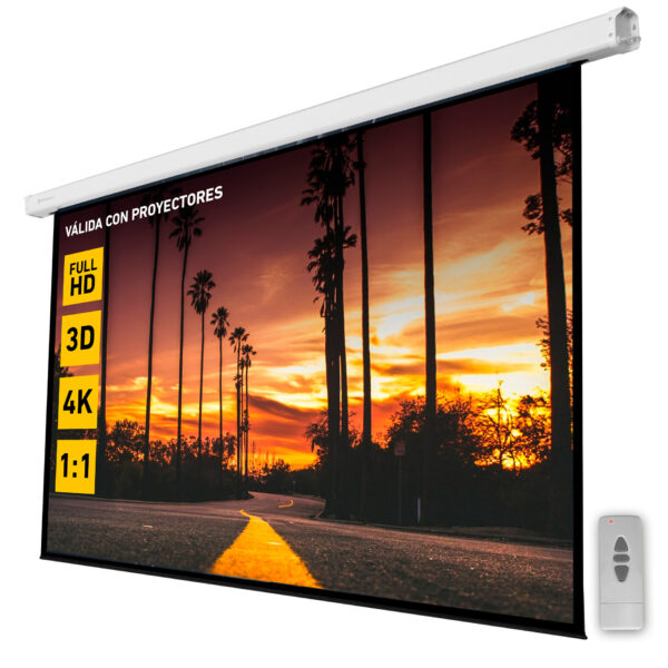 Pantalla electrica videoproyector pared y techo phoenix 100'' ratio 4:3 - 16:9 2m x 1.5 m posicion ajustable - carcasa blanca - tela super resistente