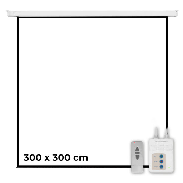 Pantalla electrica videoproyector pared y techo phpantalla - 300 phoenix 169´´ ratio 1:1 - 4:3 - 16:9 3m x 3m posicion ajustable - carcasa blanca - tela super resistente