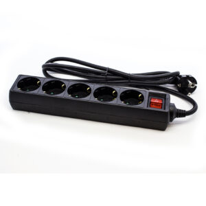 Regleta phoenix phpowerstrip5 5 tomas enchufe europeo tipo schuko - cable 1.8 metros - interruptor - ip20 - toma de tierra - proteccion - negro