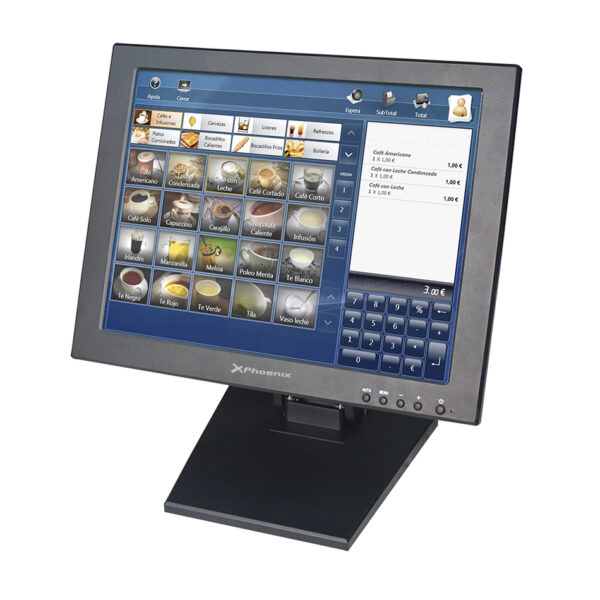 Monitor tft led 15pulgadas tactil tpv phoenix phtouchmonitor15 - 1024*768 - vga - usb angulo ajustable hasta 90º negro