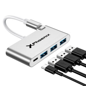 Mini hub tipo c phoenix - 3 x usb 3.0 - usb tipo c pd