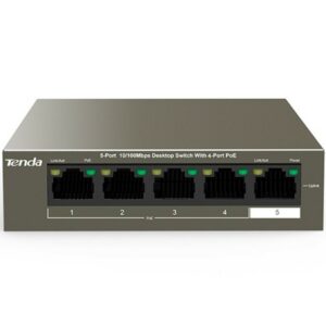 Switch tenda 5 puertos (4 puertos poe) 10 - 100