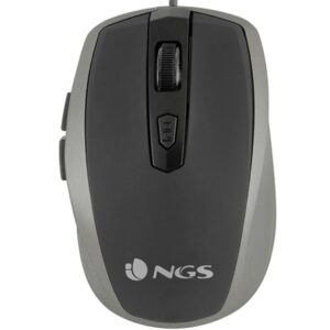 Raton con cable ngs silvertick - optico - 800 - 1600dpi - 6 botones - usb - gris