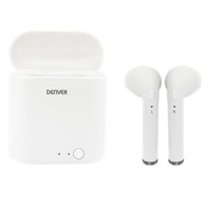 Auriculares bluetooth denver inalambrico - estuche de carga - 400 mah - base de carga inalambrica.